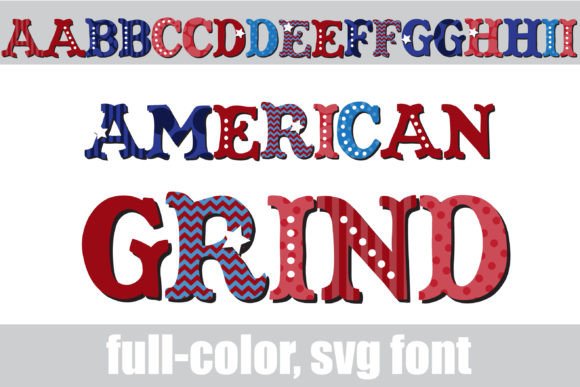 American Grind: A Patriotic Color Font for Digital Sellers