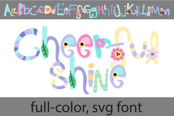 Cheerful Shine: A Whimsical Color Font for Handmade Brands