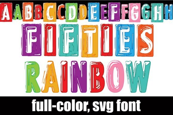 Fifties Rainbow: A Vibrant Color Fonts Choice for Local Branding