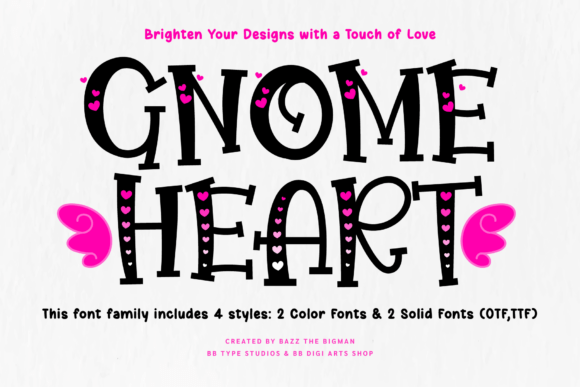 Gnome Heart: A Playful Color Fonts Family for Commercial Design