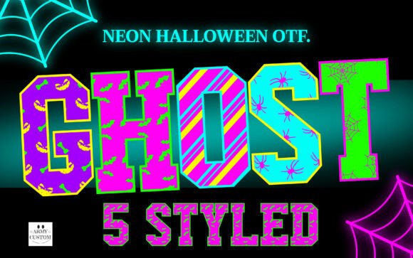 Halloweenneon Spider Fonts: Color Fonts for Festive Digital Products