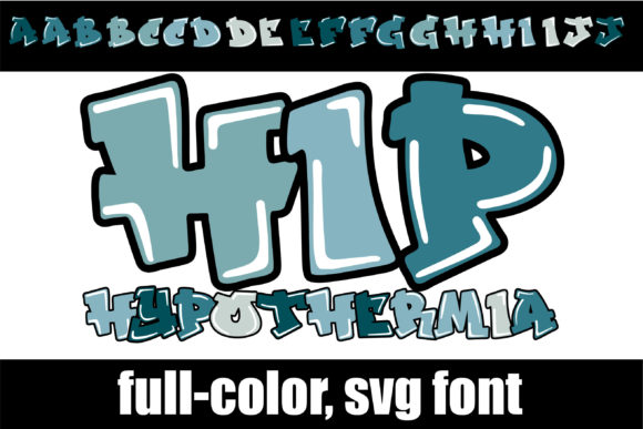 Hip Hypothermia: A Bold, Blue Graffiti Font — But Does It Stitch Well?
