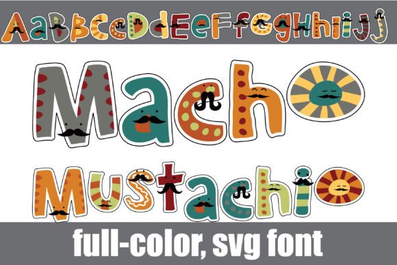 Macho Mustachio: A Bold Color Fonts Choice for Local Branding