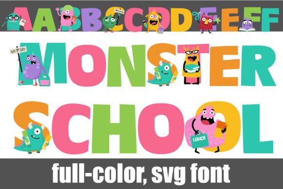 Monster School: Playful Color Fonts for Handmade Business Design