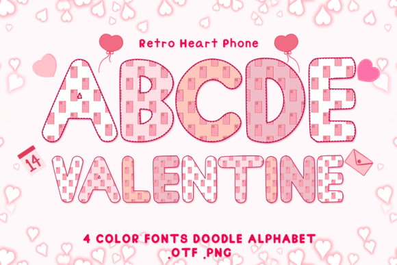 Retro Heart Phone Fonts: Adorable Color Fonts for Campaigns
