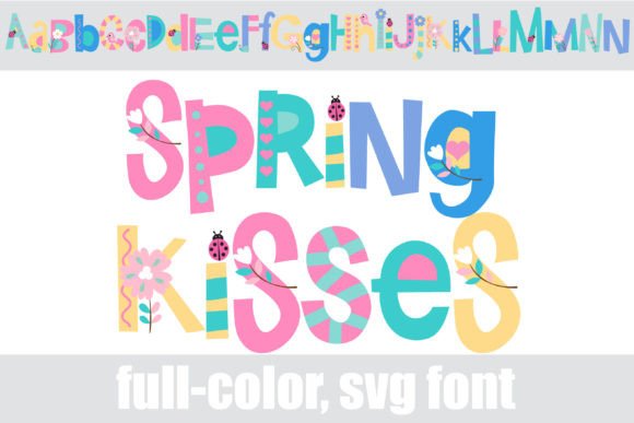 Spring Kisses: A Whimsical Color Font for Seasonal Branding