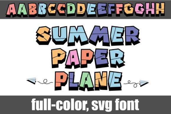 Summer Paper Plane: A Vibrant Color Fonts Choice